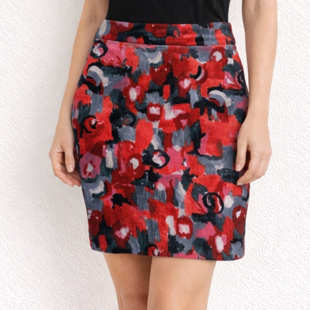 Anthropologie x Vanessa Virginia Abstract Floral Corduroy Mini Skirt 6